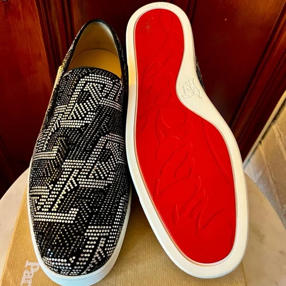 Christian Louboutin Rollerboat Monogram Strass EU 45 US 12